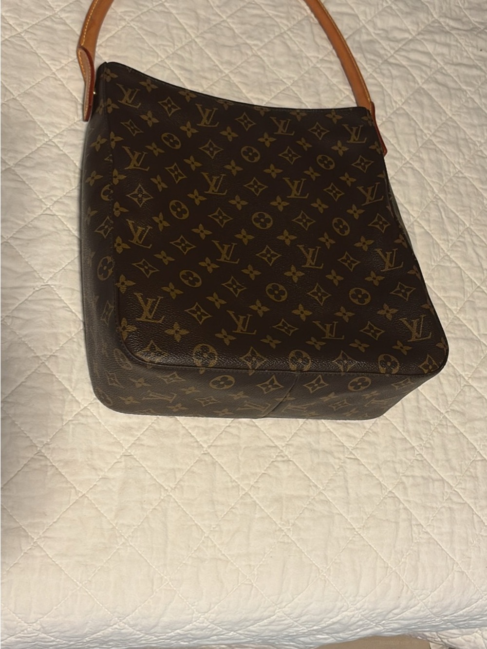 Louis Vuitton Tan and Beige Monogram Interior Shoulder Bag